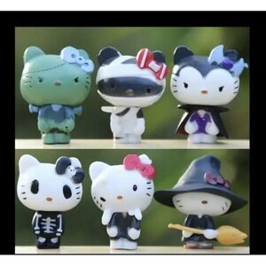 Hello‎ Kitty & Friends Halloween mini Figurines  6 Piece Set NEW!
